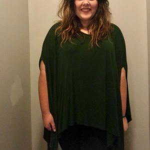 Dark Green Poncho Blouse